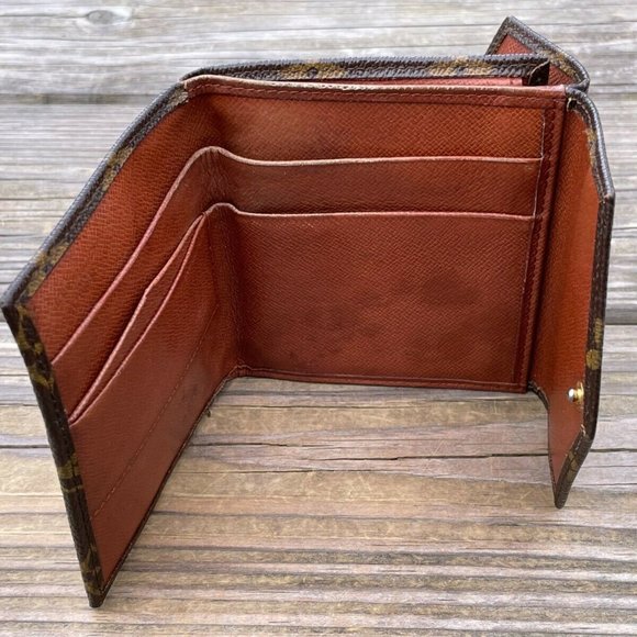 Vintage Louis Vuitton Wallet Bi Fold Brown Leather Designer Logo Purse Made in F - Picture 5 of 11